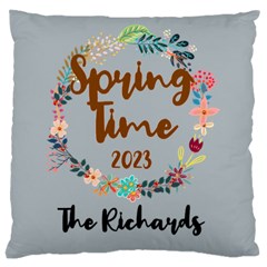 Personalized Hello Spring Family Name - Large Cushion Case (One Side)