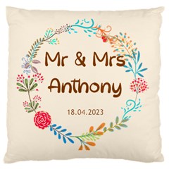 Personalized Wedding Name - Large Cushion Case (One Side)
