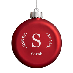 Personalized Initial Name - LED Glass Round Ornament