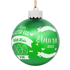 Personalized Easter Day Rabbit Egg Name - LED Glass Sphere Ornament