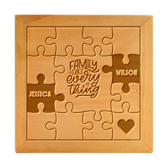 Puzzle 2 names - Wood Photo Frame Cube