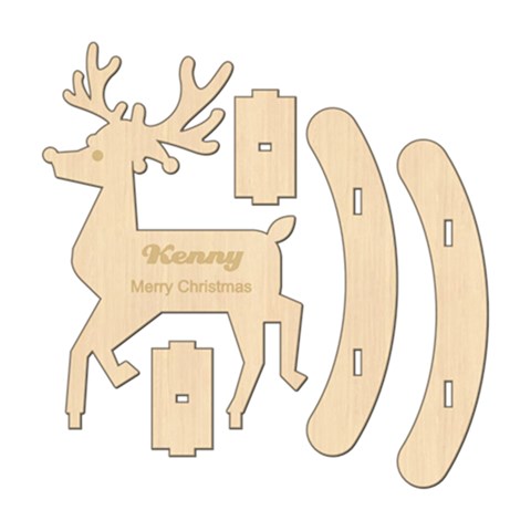 Personalized 3d Name Deer By Oneson Front
