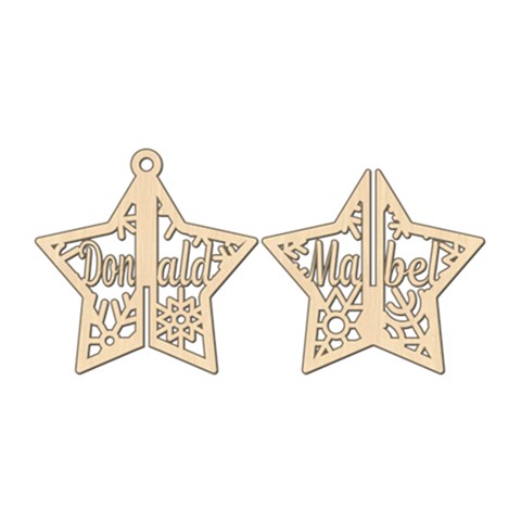 Personalized 3d Star Snowflake Couple Name By Joe Front