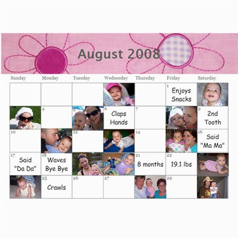 1 Year Calendar By Amanda May 2009