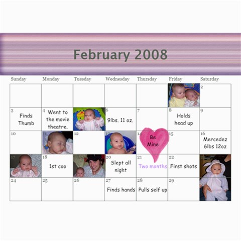 1 Year Calendar By Amanda May 2008