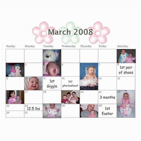 1 Year Calendar By Amanda Jul 2008
