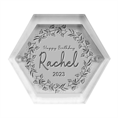 Personalized Happy Birthday Any Text Name - Hexagon Wood Jewelry Box