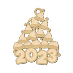 Personalized 13 Names Santa Hats Christmas Family 2023 - Wood Ornament