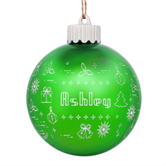 Personalized Merry Christmas Graphic Name - LED Glass Sphere Ornament