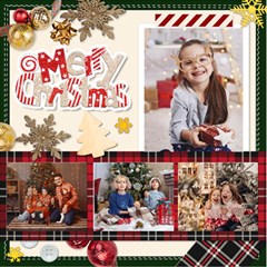 Personalized Christmas ScrapBook Page 12  x 12 