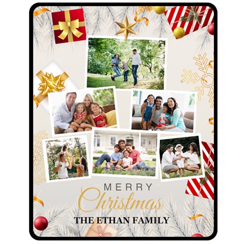 Christmas Tree Family Photo Medium Blanket By Joe 60 x50  Blanket Front