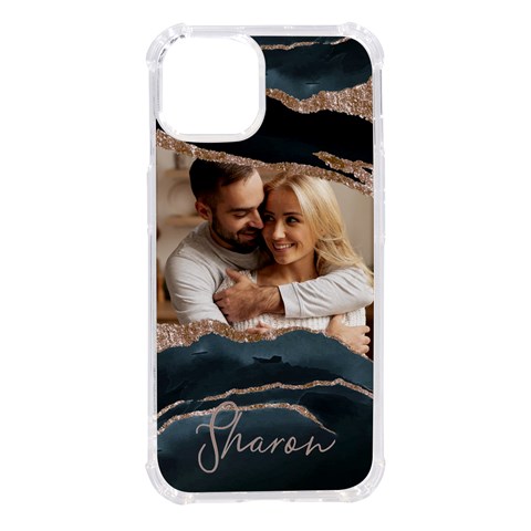 Personalized Marble Photo Name Phone Case By Joe Front