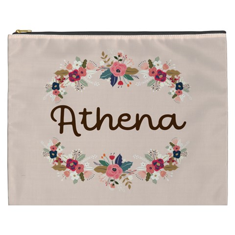 Personalized Floral Name Cosmetic Bag By Joe Front