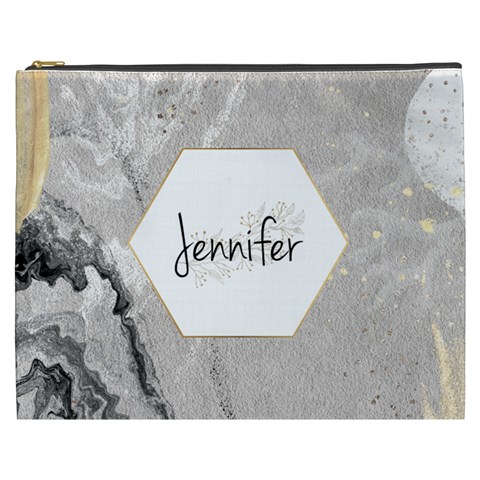 Personalized Floral Initial Name Cosmetic Bag By Joe Front