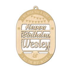 Personalized Happy Birthday Wood Ornament