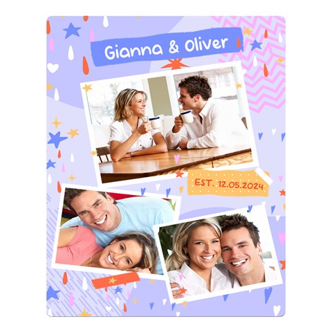 Personalized Couple Photo Name Large Blanket By Joe 80 x60  Blanket Front