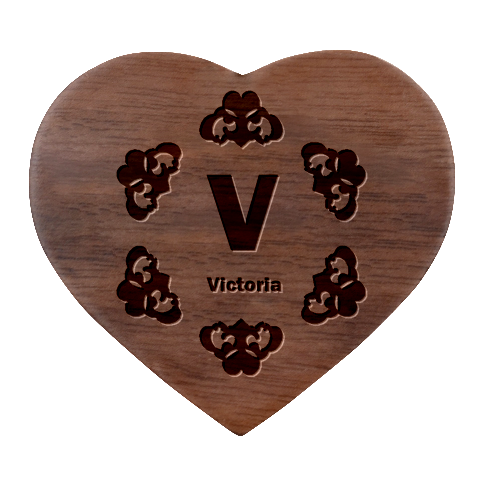 Personalized Initial Name Heart Wood Jewelry Box By Joe Front