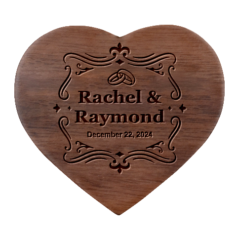 Personalized Wedding Name Heart Wood Jewelry Box By Joe Front