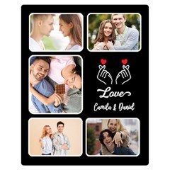 Personalized Love Couple Photo Name Medium Blanket (5 styles) - Two Sides Premium Plush Fleece Blanket (Medium)