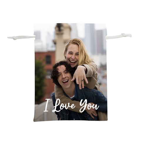Personalized Couple Photo Lightweight Drawstring Pouch By Joe Front