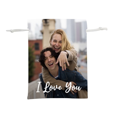 Personalized Couple Photo Lightweight Drawstring Pouch By Joe Back