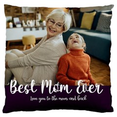 Personalized Best Mom Dad Ever Photo Name Medium Blanket - Standard Premium Plush Fleece Cushion Case (Two Sides)