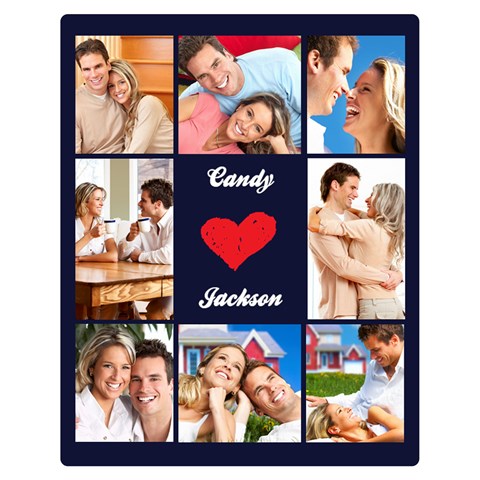 Personalized I Love You Couple 8 Photo Blanket By Joe 60 x50  Blanket Front