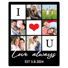 Personalized Love Always Couple Photo Blanket (5 styles) - Two Sides Premium Plush Fleece Blanket (Medium)