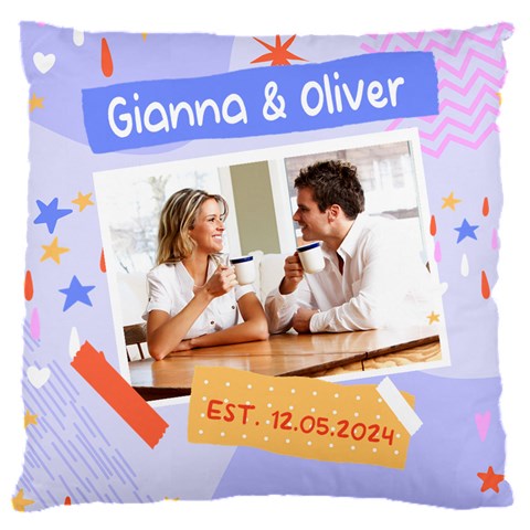 Personalized Couple Photo Name Cushion By Joe Front