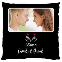 Personalized Love Couple Photo Name Cushion - 16  Baby Flannel Cushion Case (Two Sides)