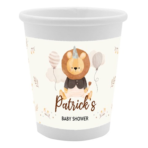 Personalized Animal Baby Shower Name Paper Cup By Joe Center