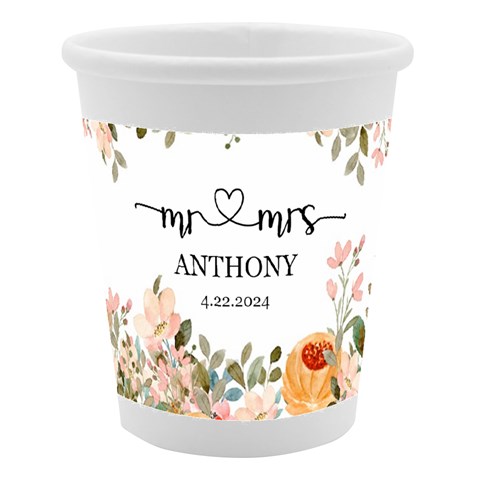 Personalized Wedding Name Date Paper Cup By Joe Center