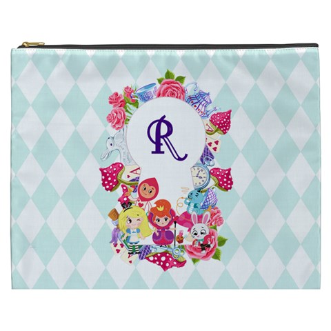 Personalized Alice In Wonderland Name Cosmetic Bag By Katy Front