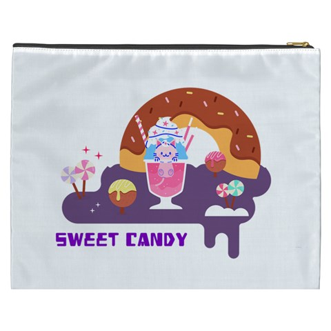 Personalized Candy World Name Cosmetic Bag By Katy Back