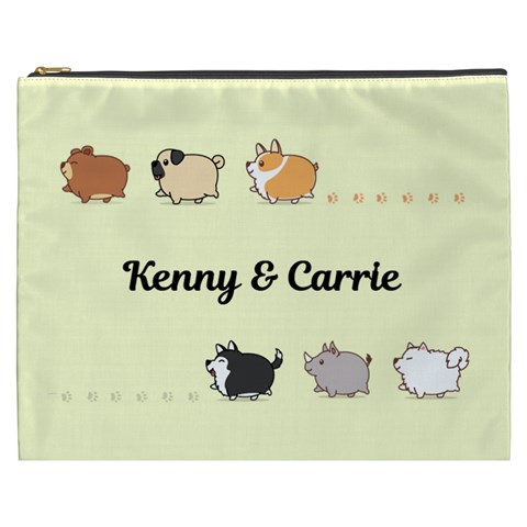 Personalized Pets Name Cosmetic Bag By Katy Front