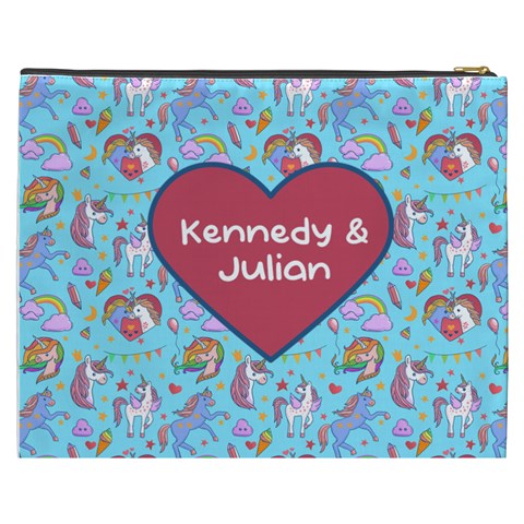 Personalized Unicorn Lovers Name Cosmetic Bag By Joe Back