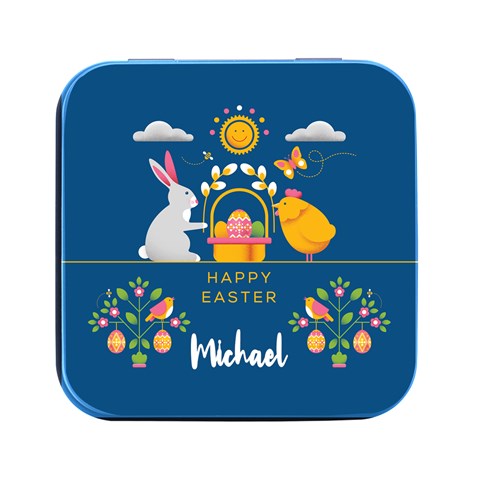Personalized Easter Name Square Metal Box By Joe Front