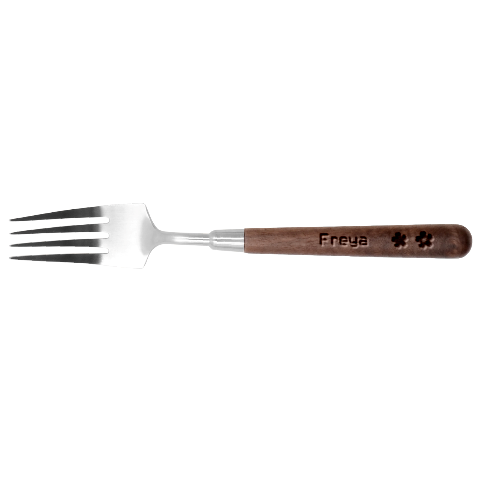 Personalized Flower Name Stainless Steel Fork With Wooden Handle By Katy Fork