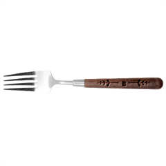 Personalized Leaf Name Stainless Steel Fork with wooden Handle
