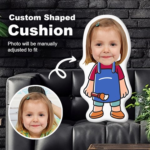Personalized Photo In Artist Cartoon Style Custom Shaped Cushion By Joe Front