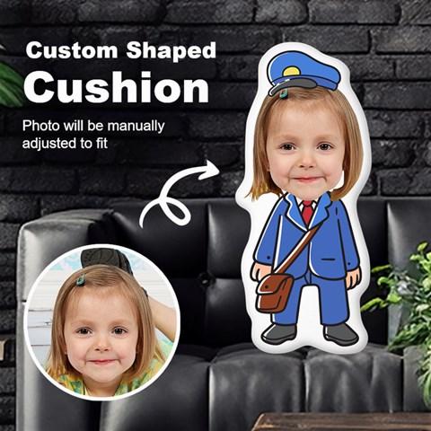 Personalized Photo In Postman Cartoon Style Custom Shaped Cushion By Joe Front