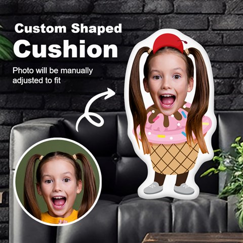 Personalized Photo In Ice Cream Dessert Style Custom Shaped Cushion By Joe Front