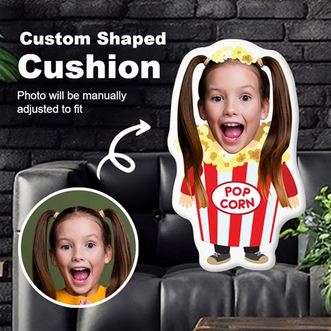 Personalized Photo In Popcorn Fast Food Style Custom Shaped Cushion By Joe Front