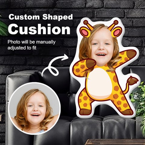 Personalized Photo In Dabbing Giraffe Cartoon Style Custom Shaped Cushion By Joe Front