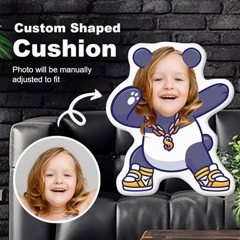 Personalized Photo In Dabbing Panda Cartoon Style Custom Shaped Cushion By Joe Front