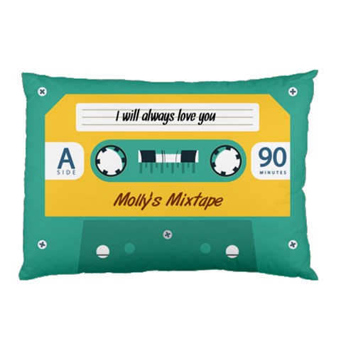 Personalized Cassette Tape Name Pillow Case By Joe Front
