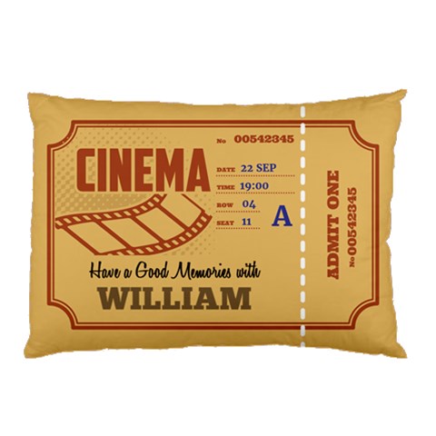 Personalized Retro Cinema Ticket Have A Good Memories With Name Pillow Case By Joe Front