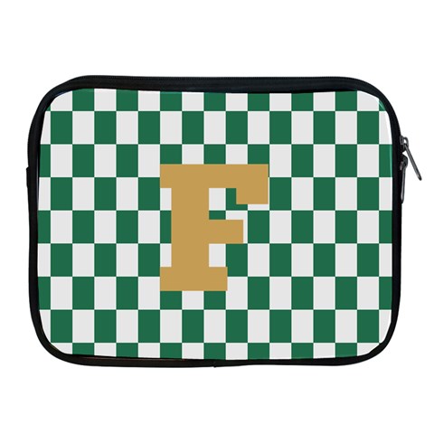 Personalized Checkered Initial Ipad Zipper Case By Joe Front