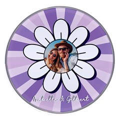 Personalized Flower Photo Name Wireless Fast Charger - Wireless Fast Charger(White)