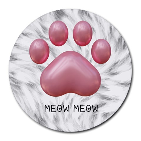 Personalized Cat Foot Name Round Mousepad By Katy Front